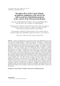 Bryophyte Flora of the Canary Islands: an Updated Compilation of the Species List with an Analysis of Distribution Patterns in the Context of the Macaronesian Region