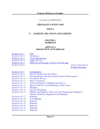 Chickasaw Nation Code Title 6, Chapter 2