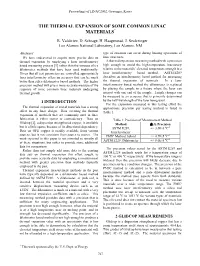 The Thermal Expansion of Some Common Linac Materials*