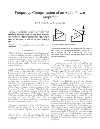 Frequency Compensation of an Audio Power Amplifier