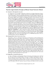 Function Approximation Through an Efficient Neural Networks Method