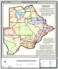 Geographical Names Standardization BOTSWANA GEOGRAPHICAL