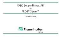 OGC Sensorthings API FROST Server