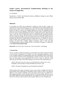 Project Icarus: Astronomical Considerations Relating to the Choice of Target Star