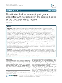 Quantitative Trait Locus Mapping of Genes Associated with Vacuolation in the Adrenal X-Zone of the DDD/Sgn Inbred Mouse Jun-Ichi Suto