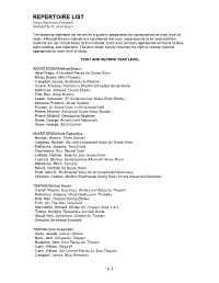 REPERTOIRE LIST Created by James Campbell Modified by Dr