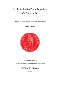 Synthetic Studies Towards Analogs of Protectin D1