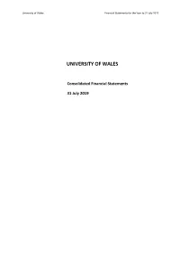 University of Wales Consolidated Statements 2019