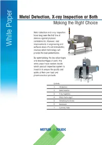 White Paper Metal Detection, X-Ray Inspection Or Both