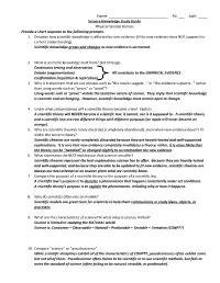 Ast#: ___Science Knowledge Study Guide Physical