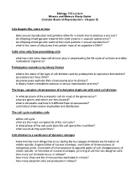 Bio 103 Lecture