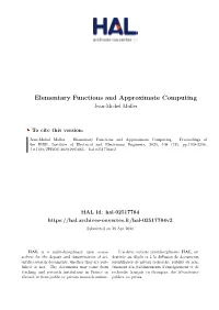 Elementary Functions and Approximate Computing Jean-Michel Muller