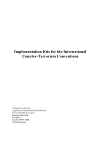Implementation Kits for the International Counter-Terrorism Conventions