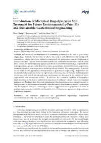 Introduction of Microbial Biopolymers in Soil Treatment for Future Environmentally-Friendly and Sustainable Geotechnical Engineering