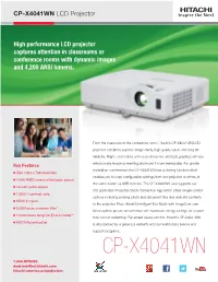 CP-X4041WN LCD Projector
