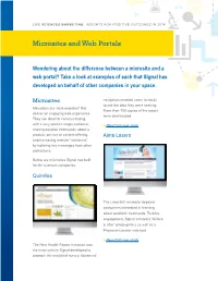 Microsites and Web Portals