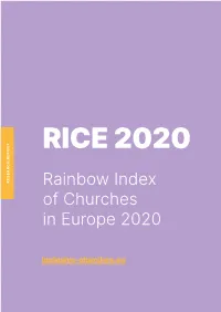Rainbow Index of Churches in Europe 2020
