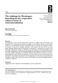 Searching for the Cooperative Values in Times Of