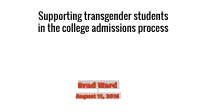 Supporting Transgender Students in the College Admissions Process