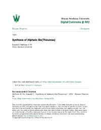 Synthesis of Aliphatic Bis(Thioureas)
