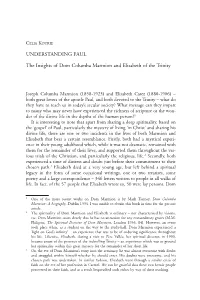 UNDERSTANDING PAUL the Insights of Dom Columba Marmion and Elisabeth of the Trinity