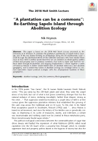 A Plantation Can Be a Commons”: Re-Earthing Sapelo Island Through Abolition Ecology