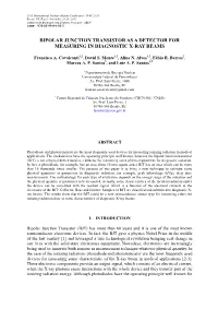 Bipolar Junction Transistor As a Detector for Measuring in Diagnostic X-Ray Beams