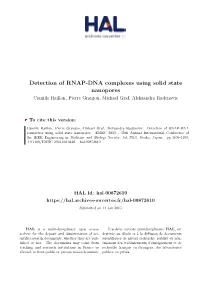 Detection of RNAP-DNA Complexes Using Solid State Nanopores Camille Raillon, Pierre Granjon, Michael Graf, Aleksandra Radenovic
