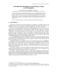 Diversification Strategies of Large Business Groups in the Philippines