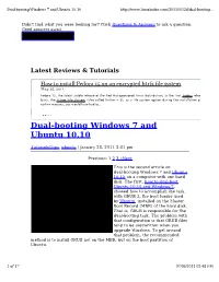 Dual-Booting Windows 7 and Ubuntu 10.10