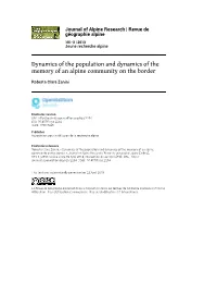 Dynamics of the Population and Dynamics of the Memory of an Alpine Community on the Border