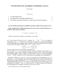 Foundations of Algebraic Geometry Class 32