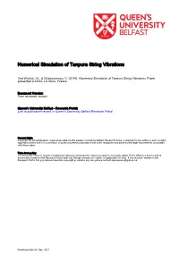 Numerical Simulation of Tanpura String Vibrations