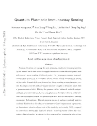 Quantum Plasmonic Immunoassay Sensing Arxiv:1908.03543V1