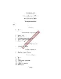 THE FISH ACT. Statutory Instrument 197—1