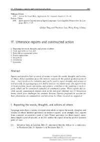 17. Utterance Reports and Constructed Action 365