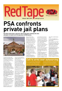 Call to Arms Over Outsourcing Operations Falling Into the Hands Morony Correctional Centre Will of the Private Sector