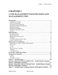 Chapter 3 - Table of Contents