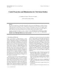 Coded Projection and Illumination for Television Studios
