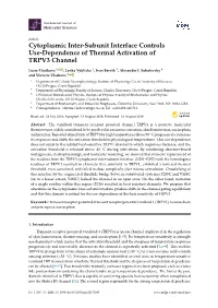 Cytoplasmic Inter-Subunit Interface Controls Use-Dependence of Thermal Activation of TRPV3 Channel