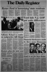 Ford Bids N.J. GOP Put Aside Differences