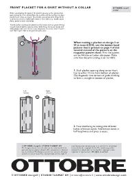 Front Placket for a Shirt Without a Collar