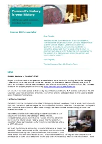 Summer 2015 E-Newsletter Dear Reader, Welcome to the Summer