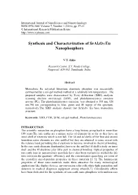 Synthesis and Characterization of Sral4o7:Eu Nanophosphors