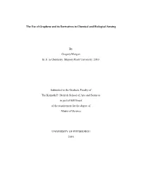 The Use of Graphene and Its Derivatives in Chemical and Biological Sensing