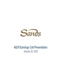 4Q19 Earnings Call Presentation January 29, 2020 Forward Looking Statements