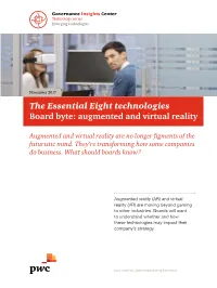 Augmented and Virtual Reality: Essential 8 Emerging Technologies