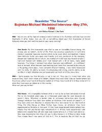 Bujinkan Michael Wedekind Interview -May 27Th, 1996 with Shihan Richard J