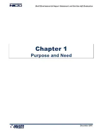 Chapter 1: Purpose and Need