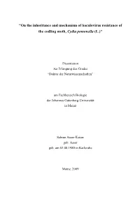 “On the Inheritance and Mechanism of Baculovirus Resistance of the Codling Moth, Cydia Pomonella (L.)”